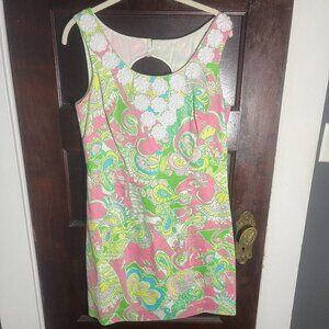 Lilly Pulitzer Pink & Green Floral Mini Dress Size 8